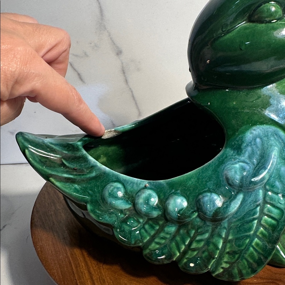 Green Ceramic Duck Planter royal Haegar 10 - Picture 3 of 7